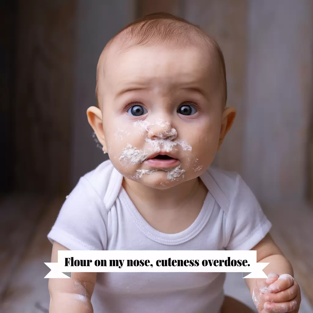 Flour on my nose, cuteness overdose