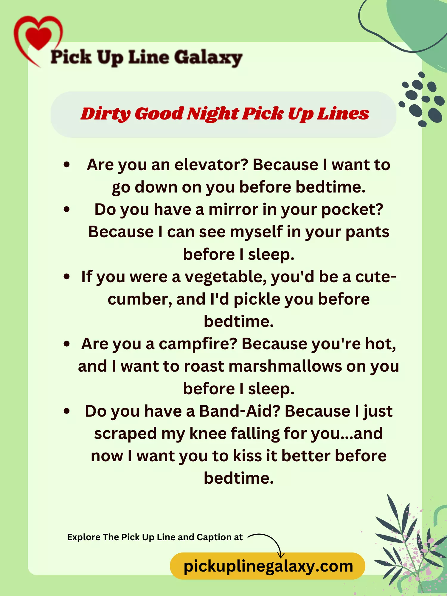 Dirty Good Night Pick Up Lines