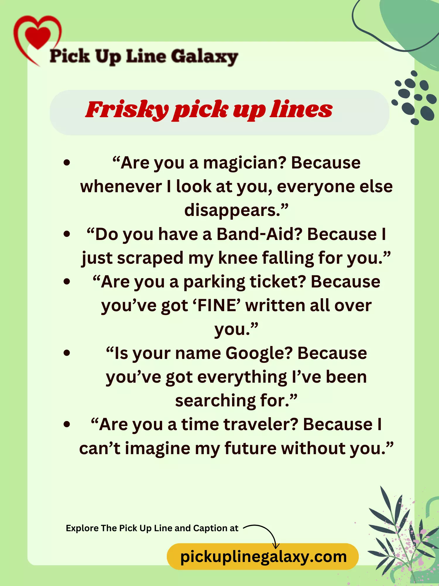 Frisky pick up lines