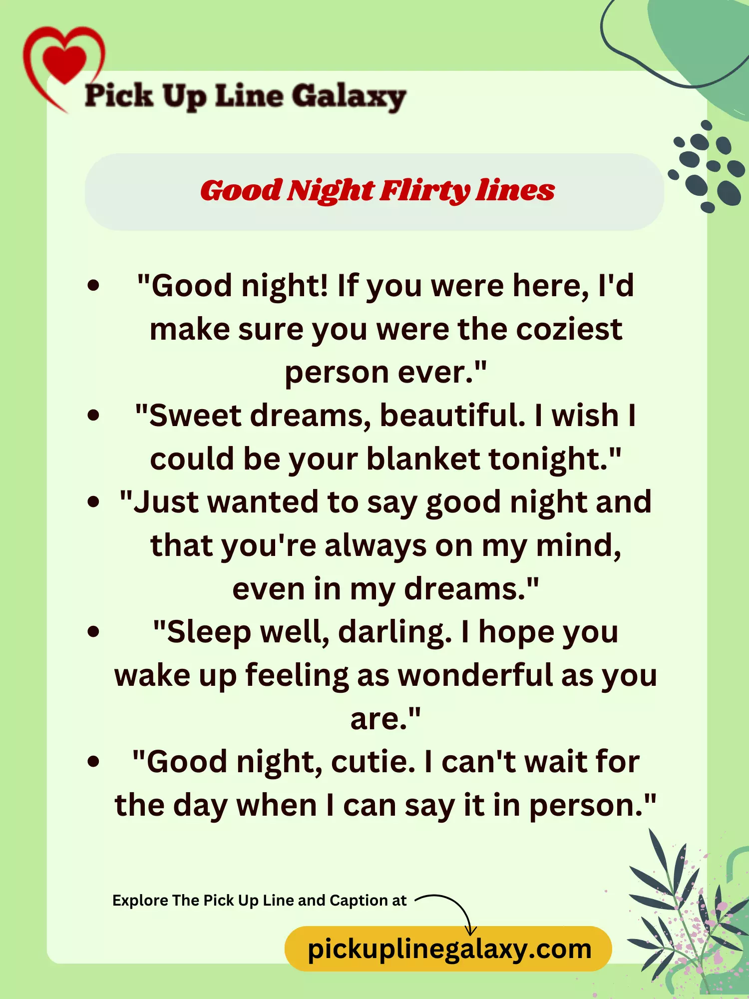 Good Night Flirty lines