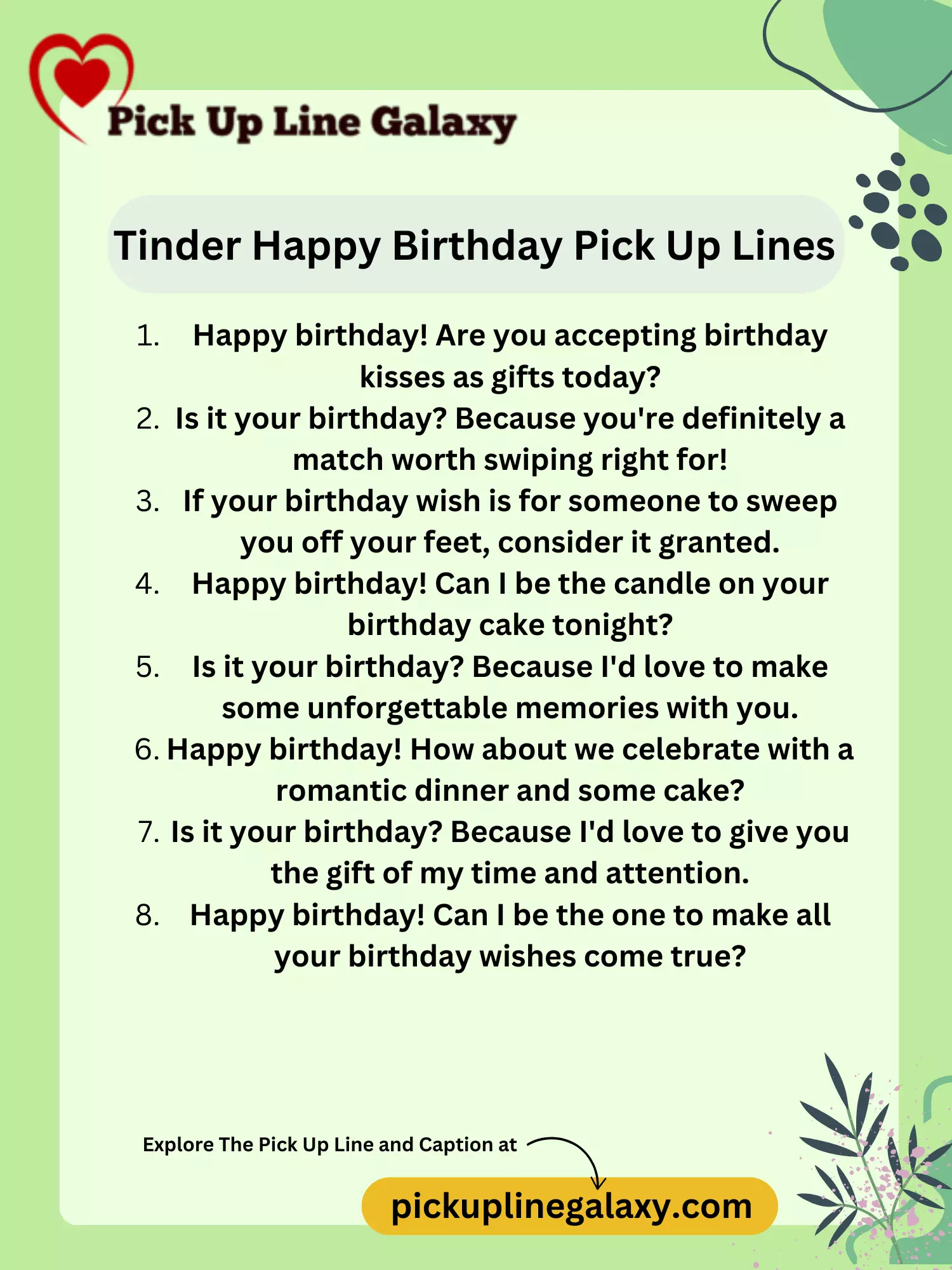 Tinder Happy Birthday Pick Up Lines