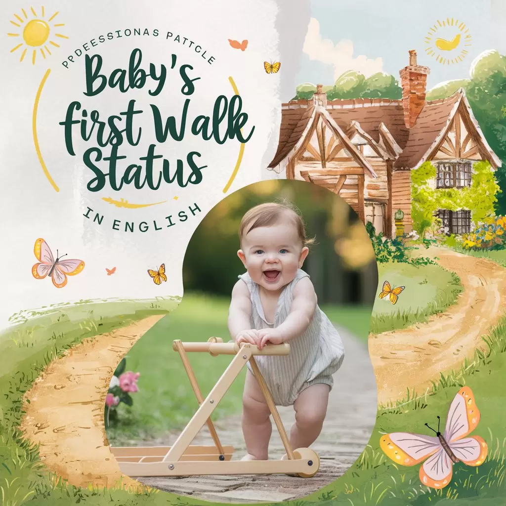 Baby first walk status in English